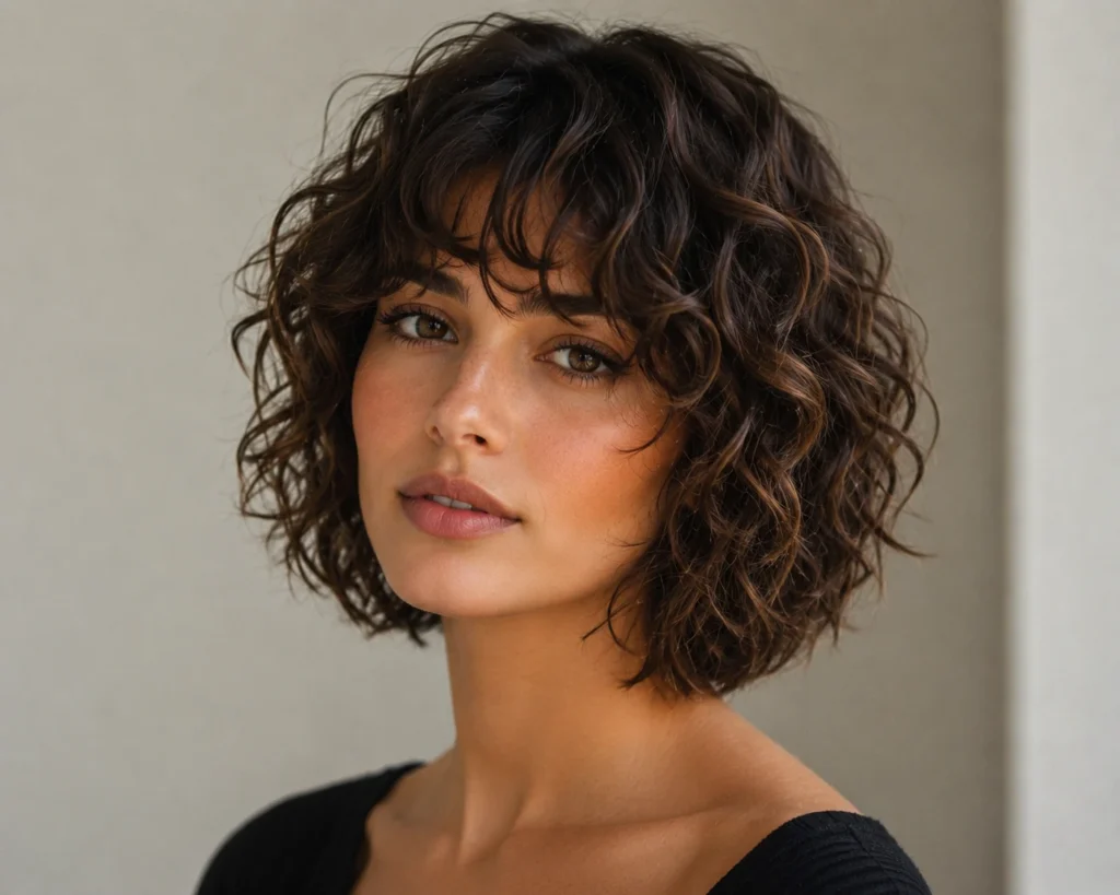 Curly Layered Bob hairstyle