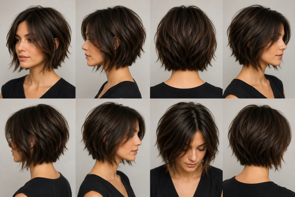 textured layered bob haircut