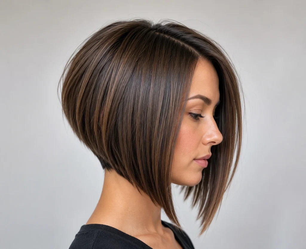 Angled bob haircut