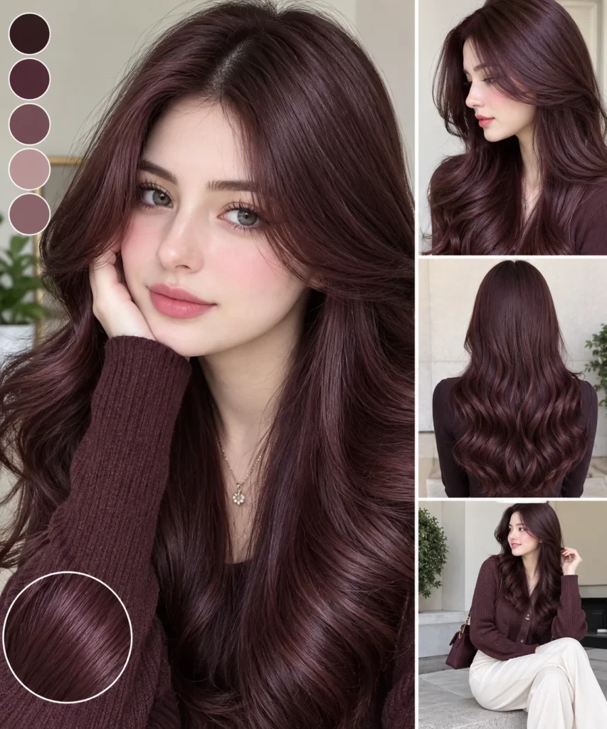  Plum Brown hair color