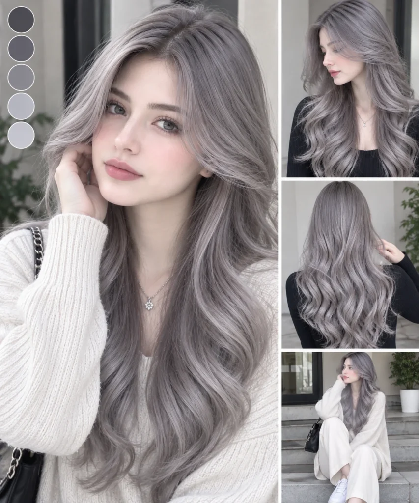 Smoky Silver hair color